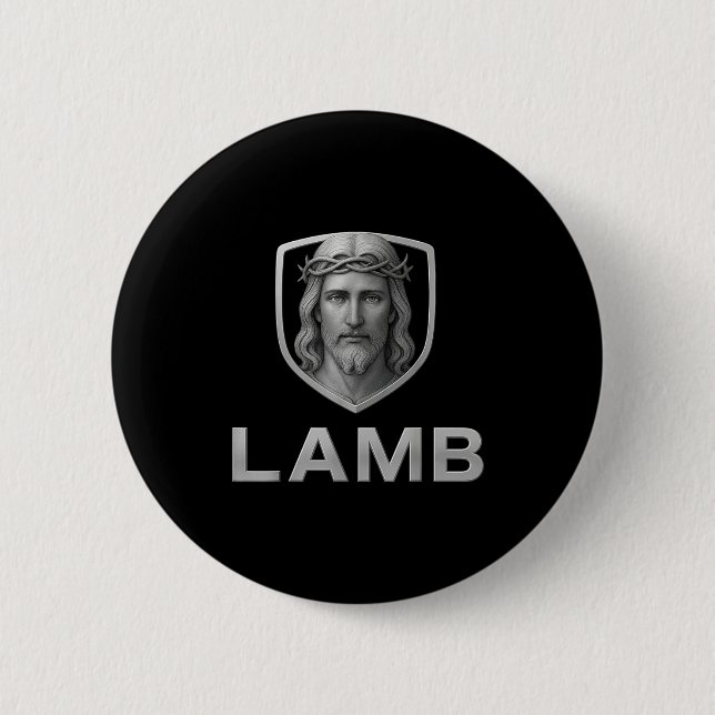 Jesus As The Lamb Iconic Christian Image  Button (Vorderseite)