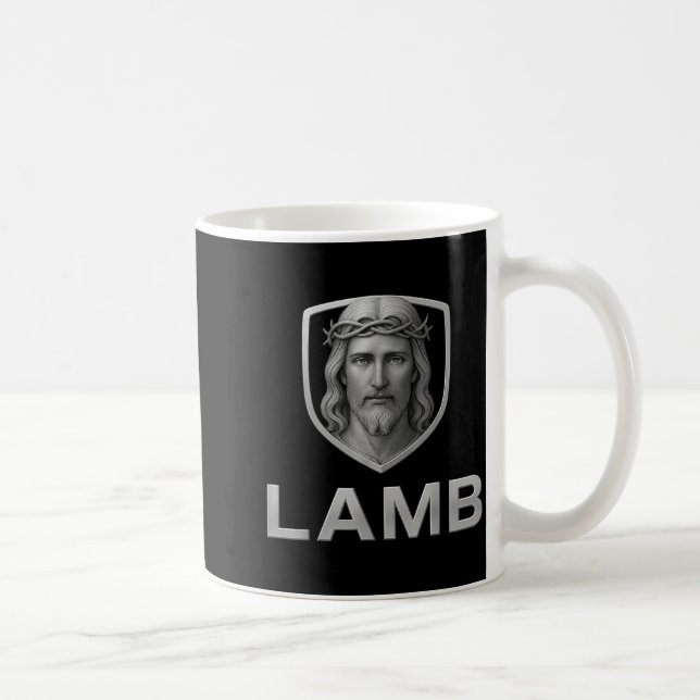 Jesus As The Lamb Iconic Christian Image  Kaffeetasse (Rechts)