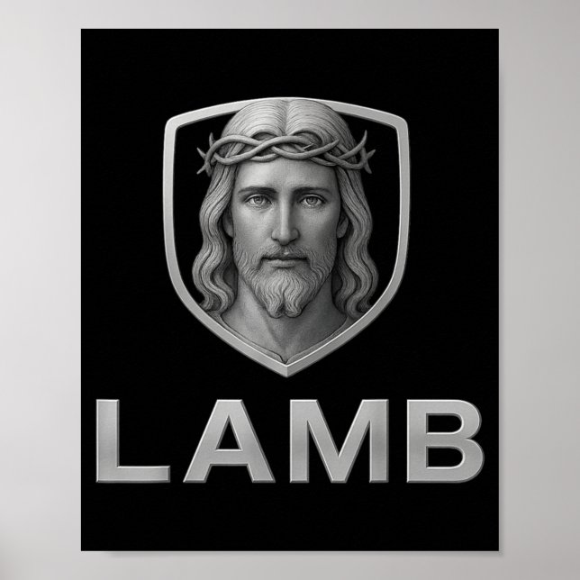 Jesus As The Lamb Iconic Christian Image  Poster (Vorne)