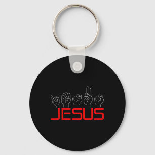 Jesus ASL American Sign Language Christlich Deaf A Schlüsselanhänger