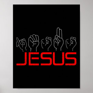 Jesus Asl Amerikanische Gebärdensprache Christlich Poster