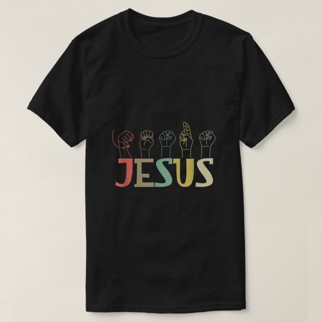 Jesus ASL Christlich Deaf DHH ASL Lehrer Sign Lang T-Shirt (Design vorne)