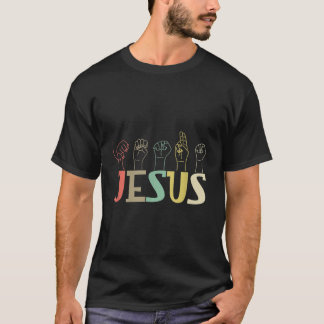 Jesus ASL Christlich Deaf DHH ASL Lehrer Sign Lang T-Shirt