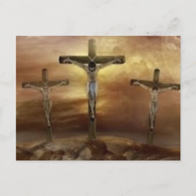 JESUS AUF DEM CROSS POSTKARTE (Vorderseite)