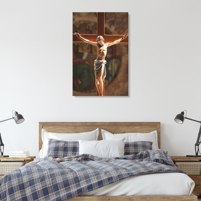Jesus auf den überquerten Kanvas Leinwanddruck (Insitu (Schlafzimmer))