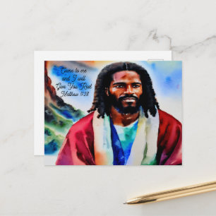 Jesus auf der Berggipfelpostkarte Postkarte
