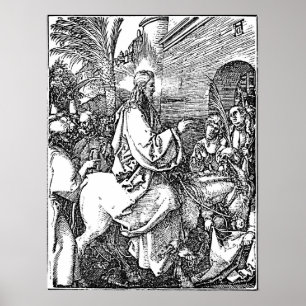 Jesus auf der Donkey Palm Sonntag Etching Poster