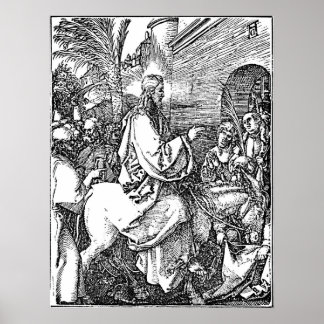 Jesus auf der Donkey Palm Sonntag Etching Poster