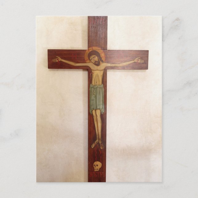 Jesus auf der Kreuzung Kunst Postkarte (Vorderseite)
