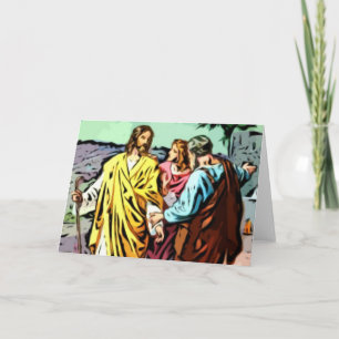 Jesus auf der Straße zu Emmaus Karte