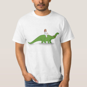Jesus auf einem Brontosaurus T-Shirt