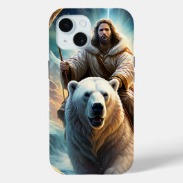 Jesus auf einem Eisbären Case-Mate iPhone Hülle