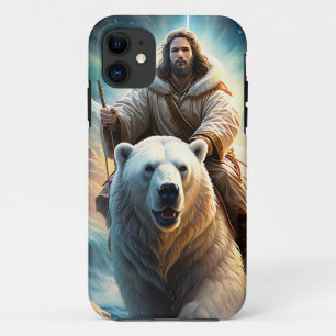 Jesus auf einem Eisbären Case-Mate iPhone Hülle