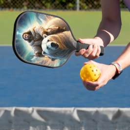 Jesus auf einem Eisbären Pickleball Schläger