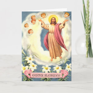 Jesus aufersteht Ostergesegnungen Feiertagskarte
