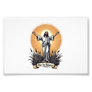 Jesus-Auferstehung Vintage-Gravur Faith-Shirt ( Fotodruck
