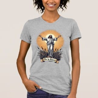 Jesus-Auferstehung Vintage-Stich Glaube-Shirt ( T-Shirt