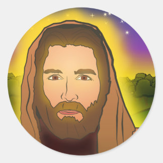 Jesus: Auferstehungsmorgens Runder Aufkleber