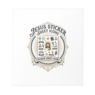 Jesus Aufkleber Blatt Icons Jesus Aufkleber Blatt  Notizblock