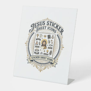 Jesus-Aufkleberblatt-Symbole Jesus-Aufkleberblatt- Sockelschild