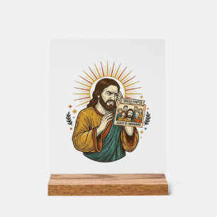 Jesus Augen geschlossen getaggtes Gruppenfoto unvo Acrylschild