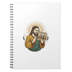 Jesus Augen geschlossen getaggtes Gruppenfoto unvo Notizblock