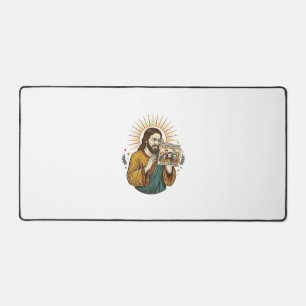 Jesus Augen geschlossen getaggtes Gruppenfoto unvo Schreibtischunterlage