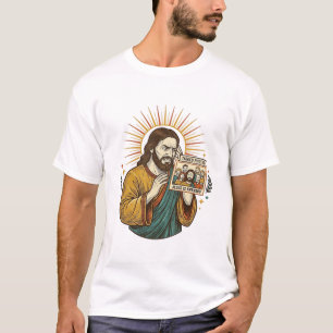 Jesus Augen geschlossen getaggtes Gruppenfoto unvo T-Shirt