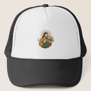 Jesus Augen geschlossen getaggtes Gruppenfoto unvo Truckerkappe