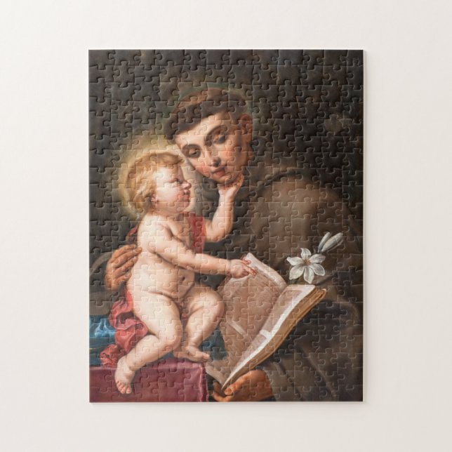 Jesus-Baby mit der Heiligen Anthony von Padua Puzzle (Vertikal)