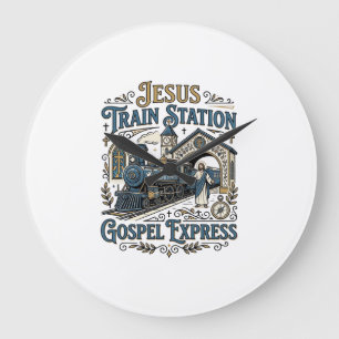 Jesus Bahnhof Gospel Express Jesus Zug Sta Große Wanduhr
