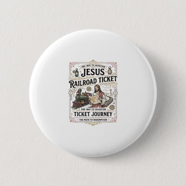 Jesus Bahnticket Reise Jesus Bahnticket Button (Vorderseite)