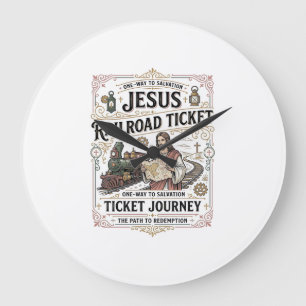Jesus Bahnticket Reise Jesus Bahnticket Große Wanduhr
