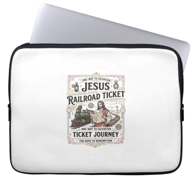 Jesus Bahnticket Reise Jesus Bahnticket Laptopschutzhülle (Vorderseite)
