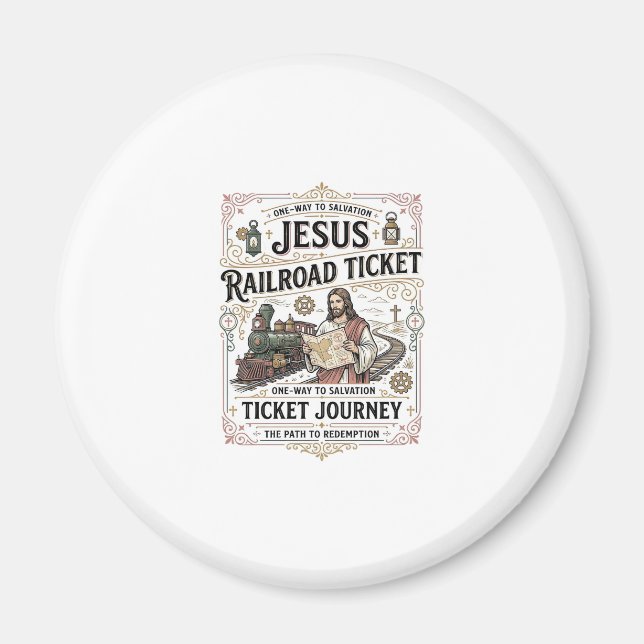 Jesus Bahnticket Reise Jesus Bahnticket Magnet (Vorne)