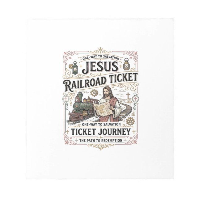 Jesus Bahnticket Reise Jesus Bahnticket Notizblock (Vorderseite)