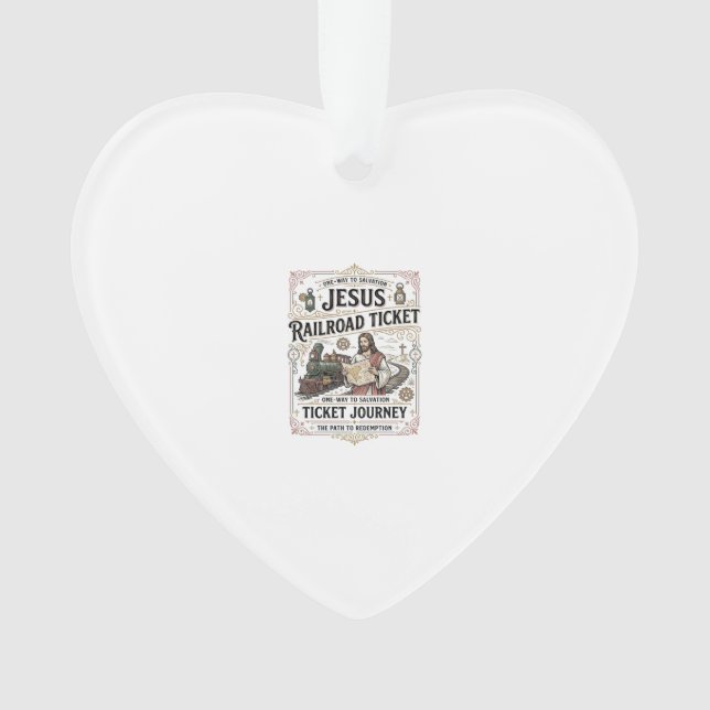 Jesus Bahnticket Reise Jesus Bahnticket Ornament (Vorderseite)