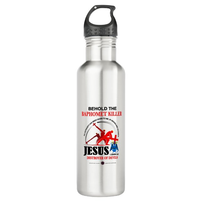 JESUS: Baphomet-Killer Edelstahlflasche (Vorderseite)
