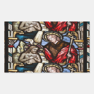 Jesus Baptiskirche festgehaltene Glasfenster Aufkl Rechteckiger Aufkleber