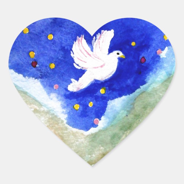 Jesus Baptismus Herz-Aufkleber (Vorderseite)