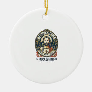Jesus Barbier Herrenpflege Grafik T-Shirt Christli Keramik Ornament