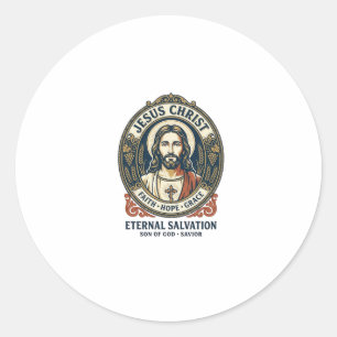 Jesus Barbier Herrenpflege Grafik T-Shirt Christli Runder Aufkleber