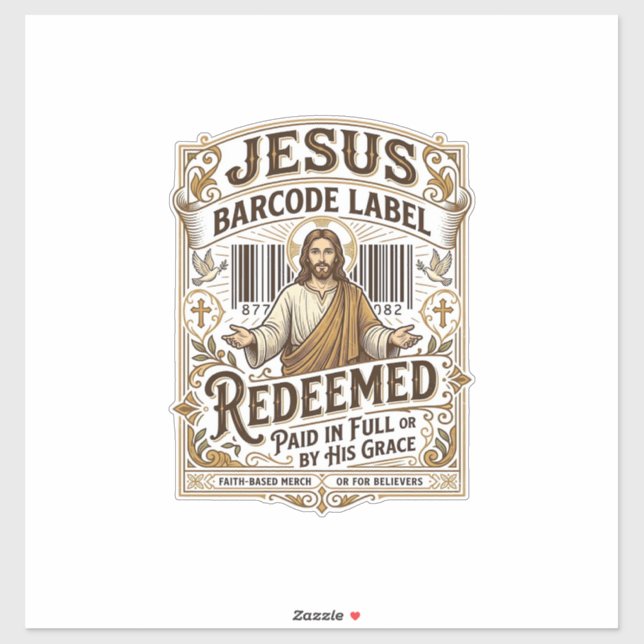 Jesus Barcode Etikett Erlöst Jesus Barcode Erlöst (Blatt)