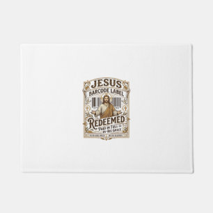 Jesus Barcode Etikett Erlöst Jesus Barcode Erlöst Fußmatte