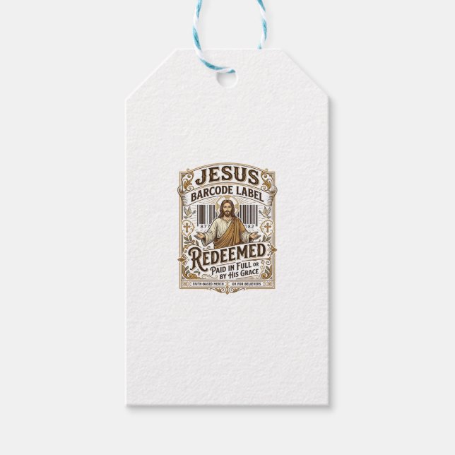 Jesus Barcode Etikett Erlöst Jesus Barcode Erlöst Geschenkanhänger (Vorderseite)