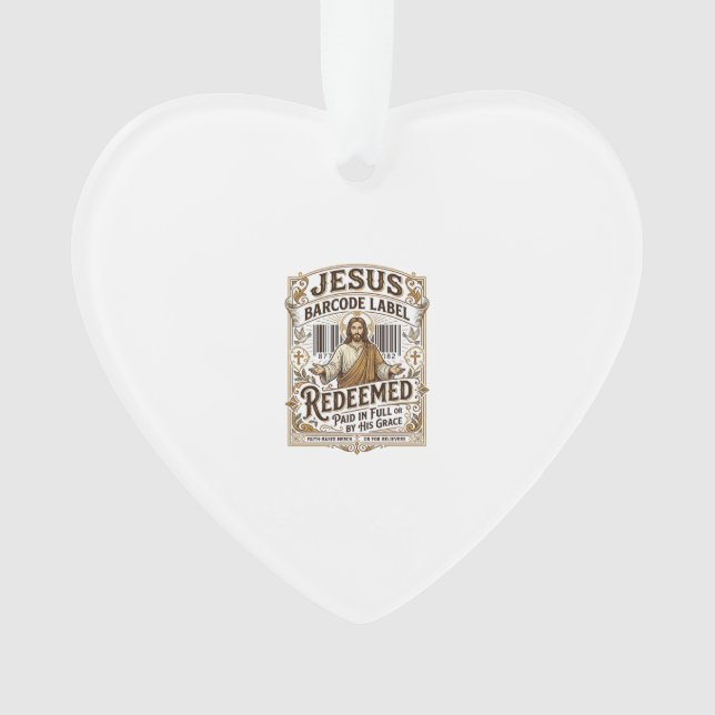 Jesus Barcode Etikett Erlöst Jesus Barcode Erlöst Ornament (Vorderseite)