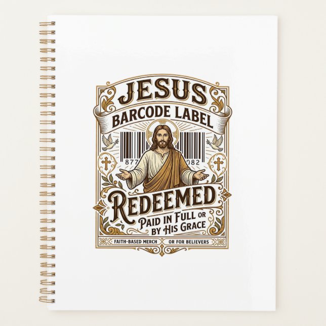 Jesus Barcode Etikett Erlöst Jesus Barcode Erlöst Planer (Vorderseite)