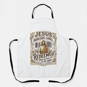 Jesus Barcode Etikett Erlöst Jesus Barcode Erlöst Schürze