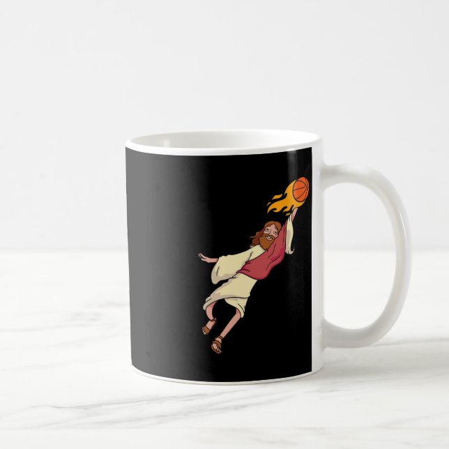 Jesus Basketball spielen Kaffeetasse (Rechts)