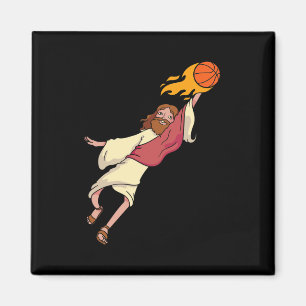 Jesus Basketball spielen Magnet